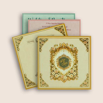 Gold Floral Frame Invitation Card - KPR07140