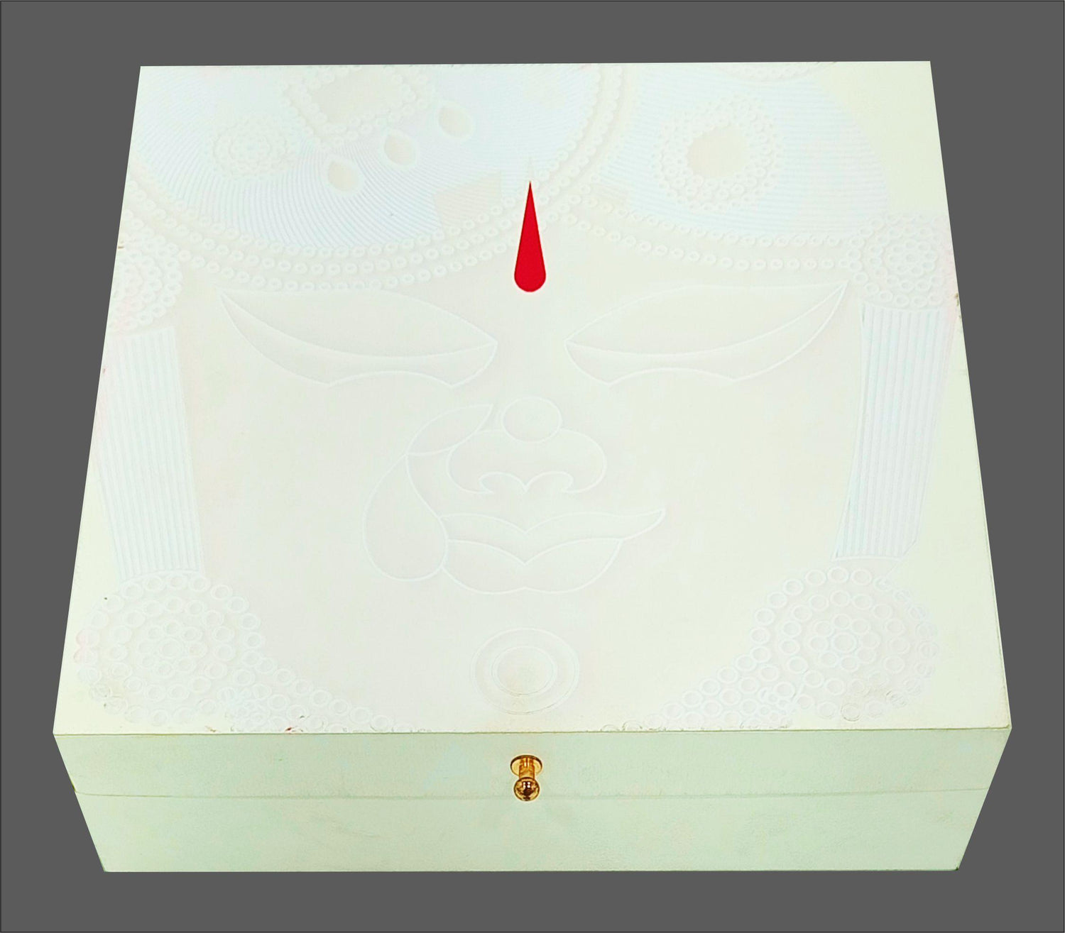 White Ultra Premium Krishna Themed Wedding Card-KNKUP036