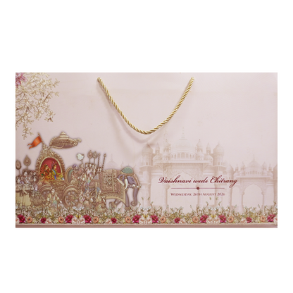 Peach Baraat Grandeur Wedding Invitation-KPR24700