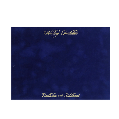 Blue-Gold-Floral-Padded-Wedding-Card -KMMWD1133