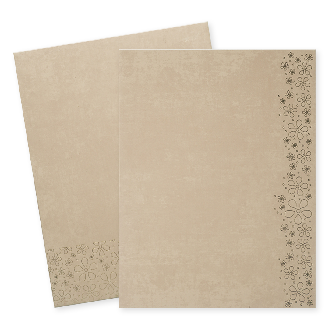 Sandal Floral Single Sheet Wedding Card-KNPD1477