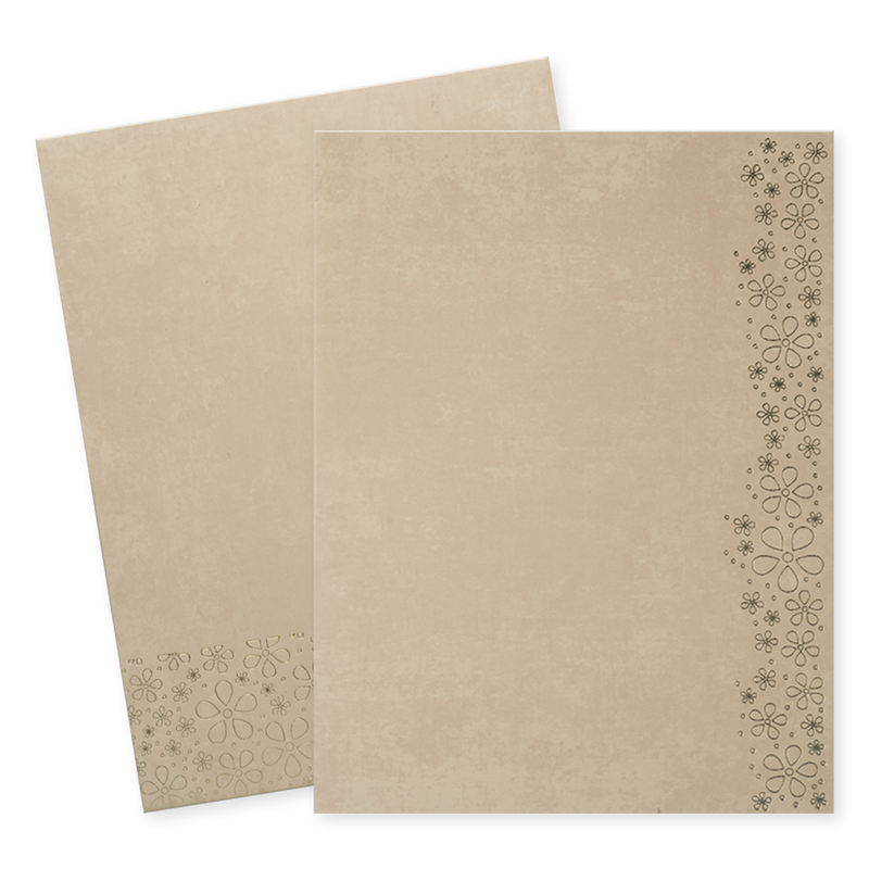 Sandal Floral Single Sheet Wedding Card-KNPD1477