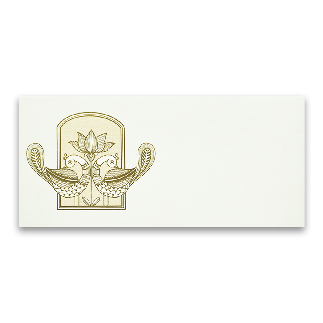 White Peacock Pattern Money Envelope - KRCE4610