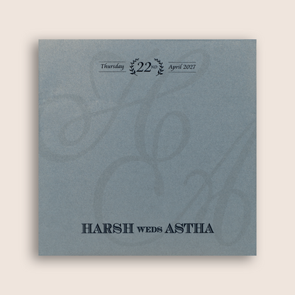 Classic Blue Handmade Paper Invitation Card - KPR07390