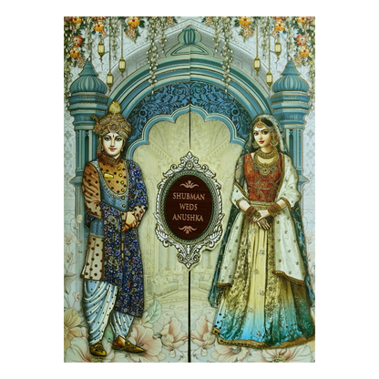 Elegant Blue Doorstyle Wedding Card-KRB09030