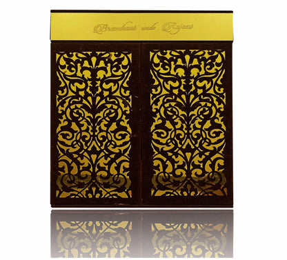 Brown Ultra Premium Velvet Invitation Card With Ganesh Moorti-KNKUP022-King of Cards