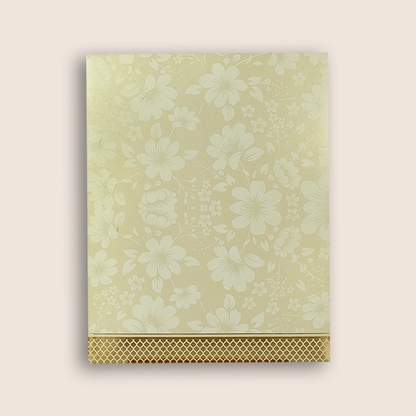 White Embossed Floral Wedding Cards-KNJS2060