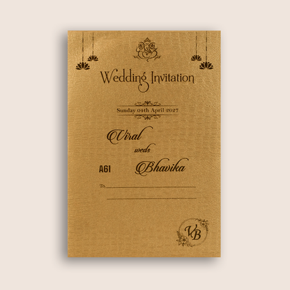 Metallic Gold Laser Cut Wedding Invitation - KMARA610