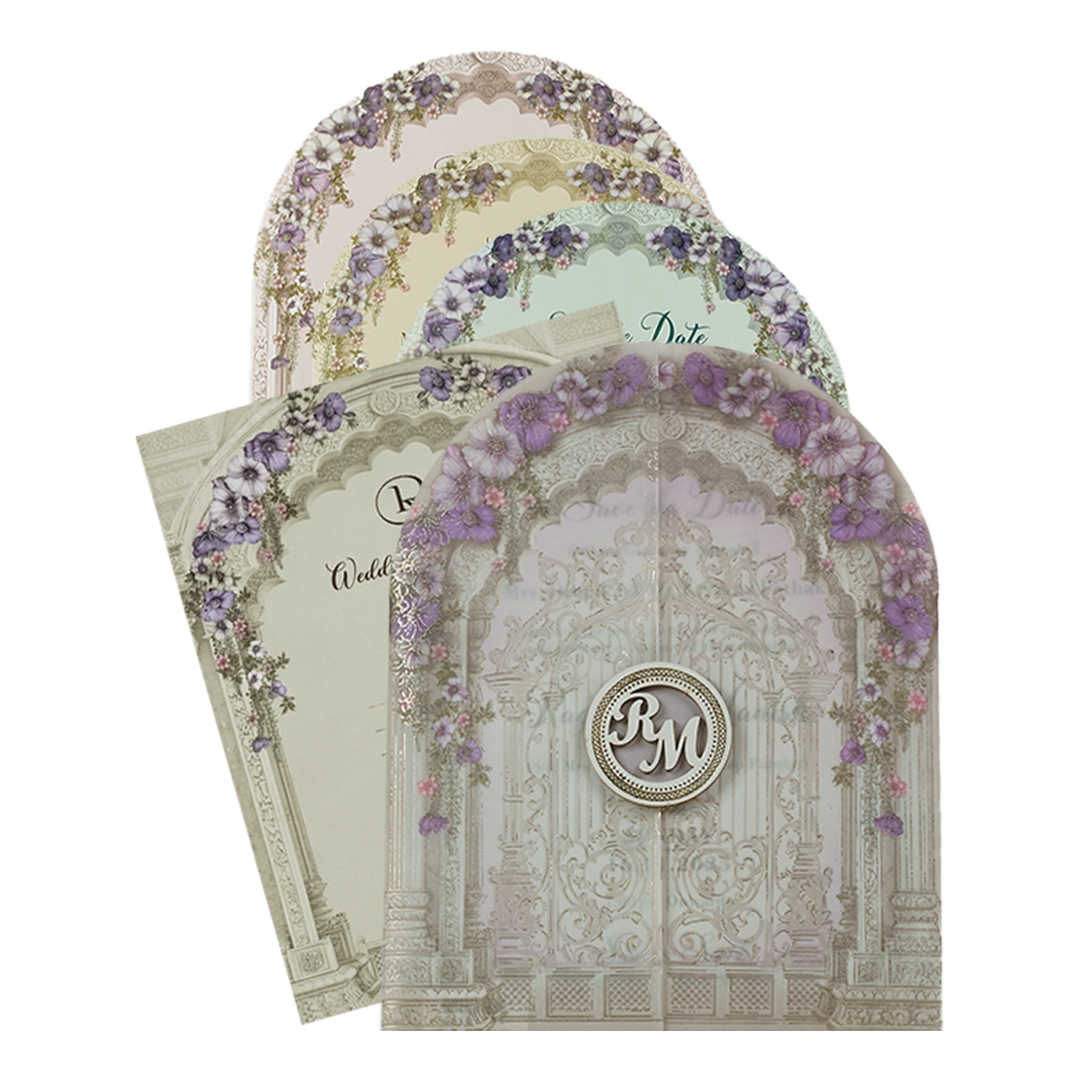 Lavender Floral Wedding Card-KSI64700