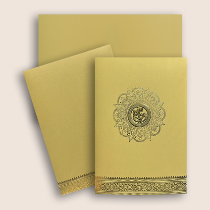 Gold Floral Mandala Design Wedding Card - KNCM026GG