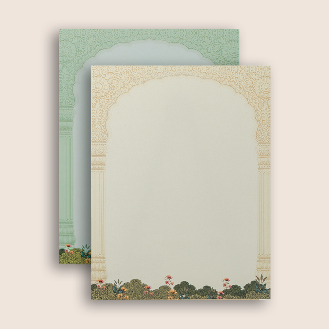 Cream Palace Peacock Wedding Card - KAA05190