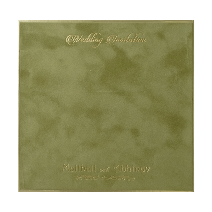 Green Gatefold Padded Wedding Card-KMMWD1166