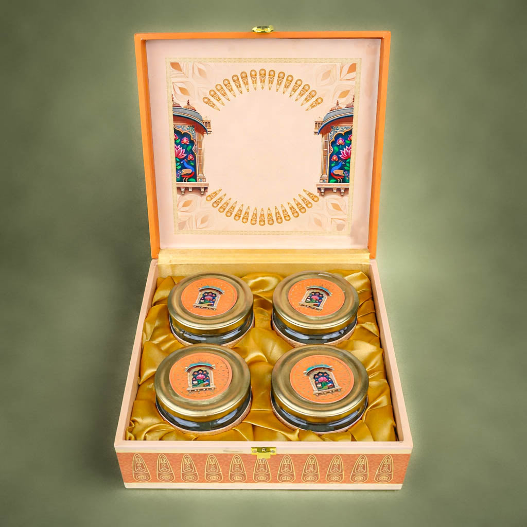 Elegant Orange Lotus Luxury Sweet Jar Box-KBX10107