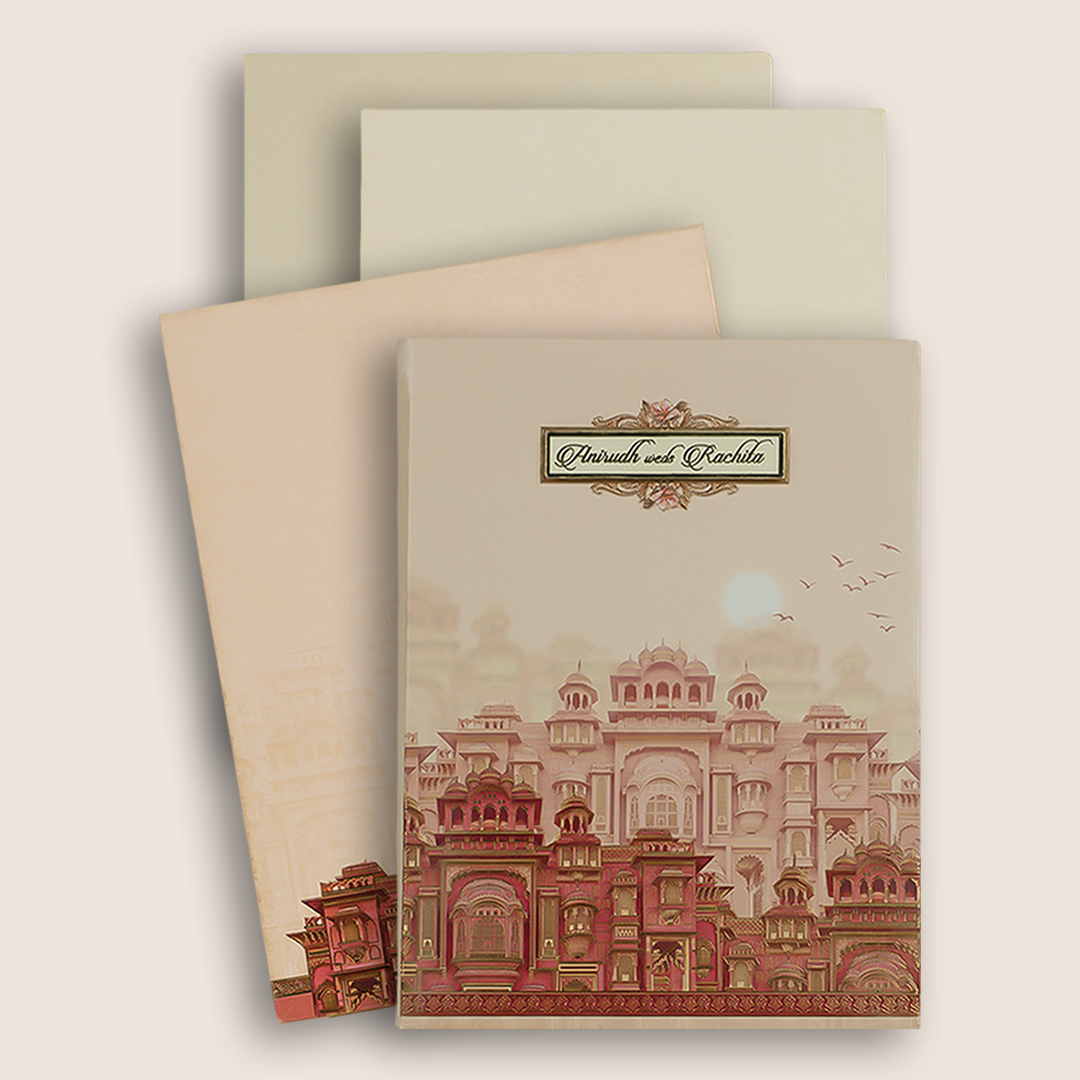 Pink Royal Heritage Design Wedding Card - KAA06290