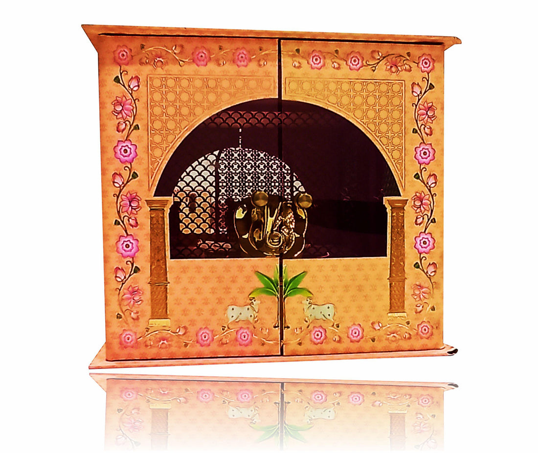 Pink Ultra Premium Ganesha Temple With Sweet Containers-King of Cards