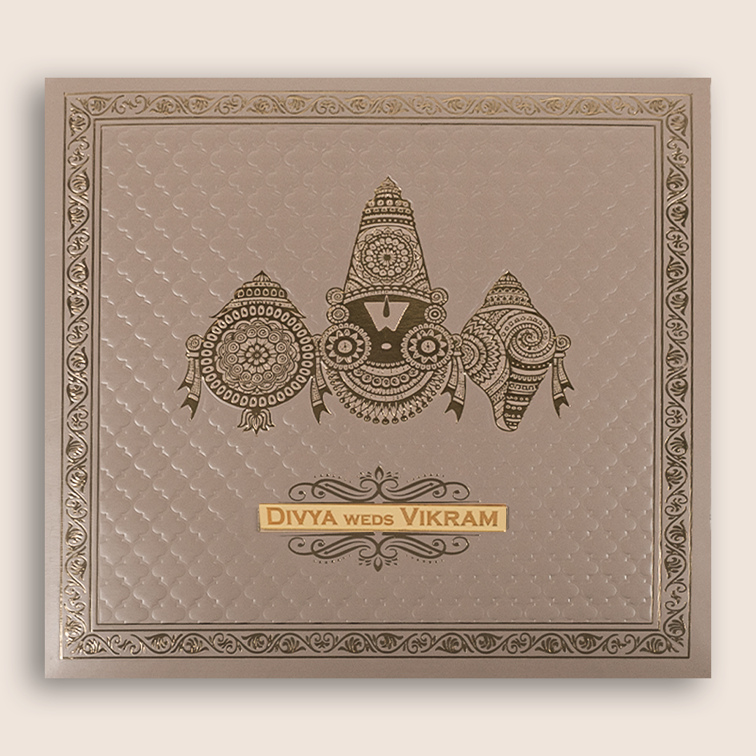 Metallic Pink Lord Balaji Wedding Card - KNPR3302P