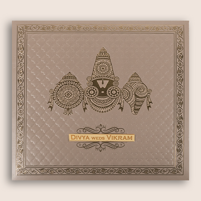 Metallic Pink Lord Balaji Wedding Card - KNPR3302P