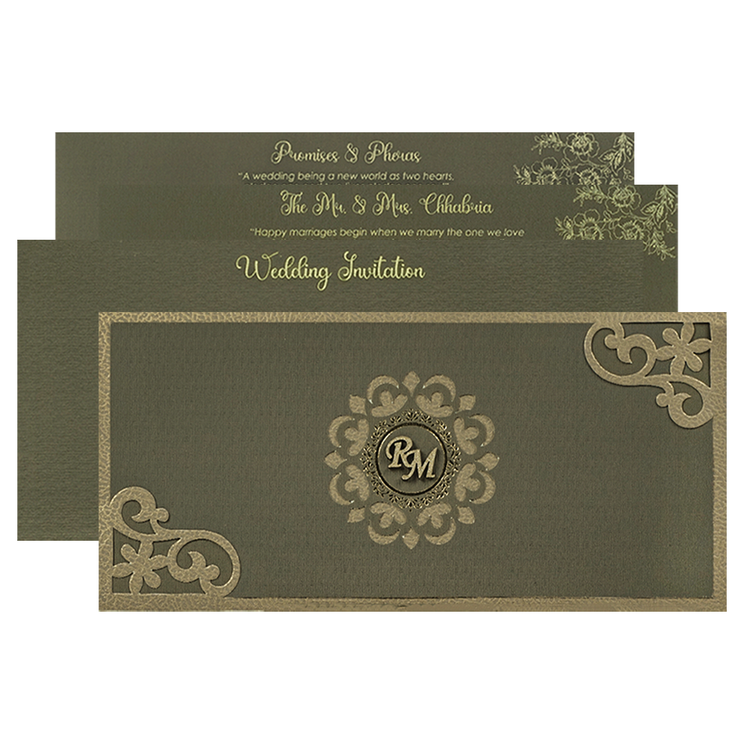 Grey Mandala Wedding Card-KSI65200