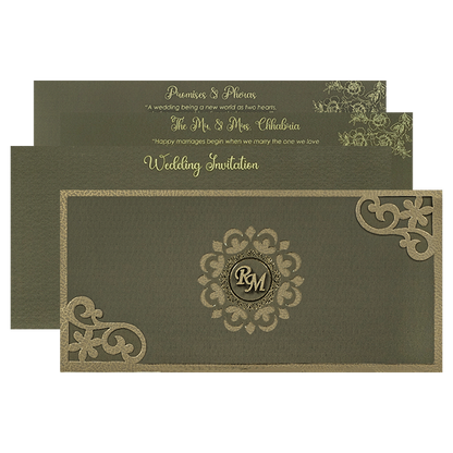 Grey Mandala Wedding Card-KSI65200