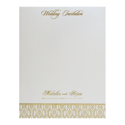 White Laser Cut Floral Modern Padded Wedding Card-KMMEX8250