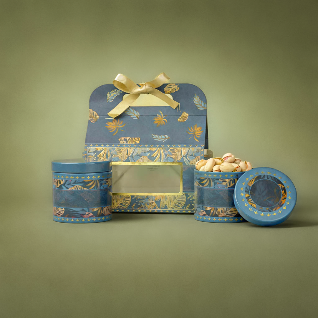 Blue Floral Leaf Return Gift Hamper-GNBT9501