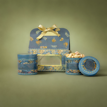 Blue Floral Leaf Return Gift Hamper-GNBT9501