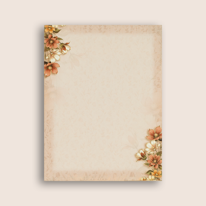 Warm Pink Padded Floral Wedding Invitation Card - KAA05760