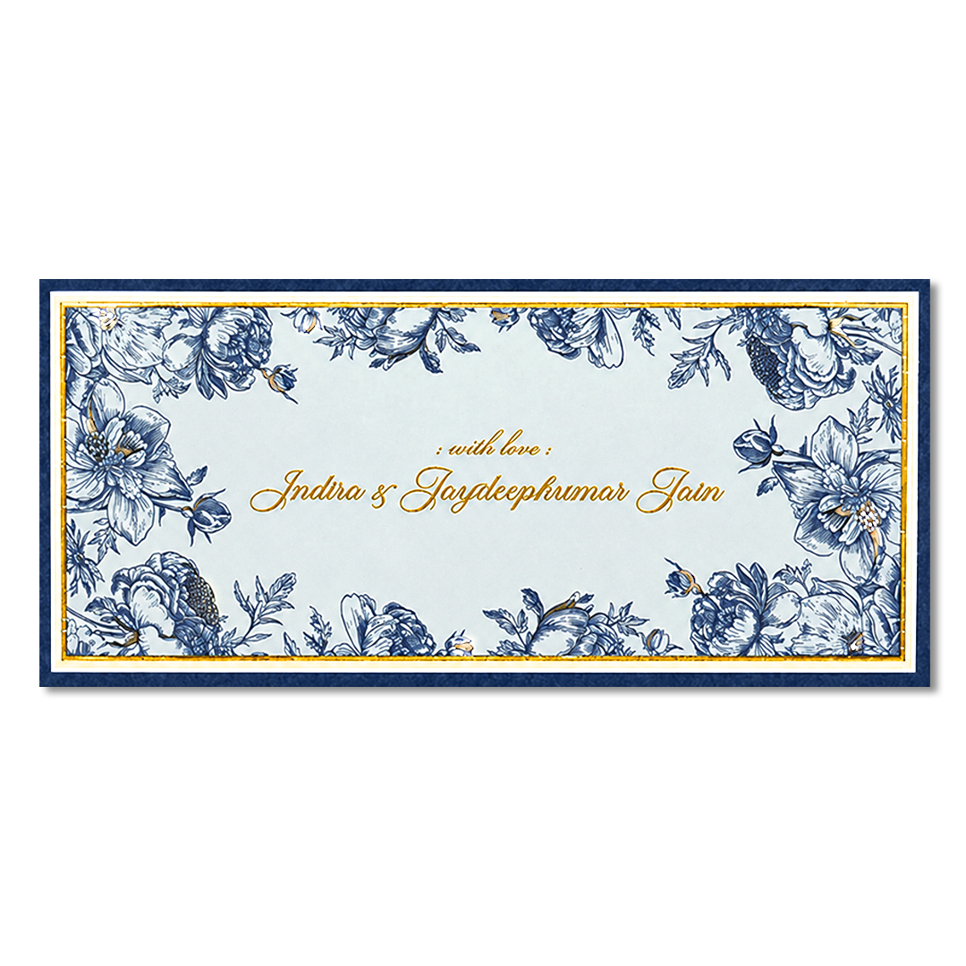 Blue Floral Money Envelope -  KJTSMEG17