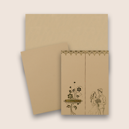 Pastel Pink Bride Groom Wedding Invitation Card - KNRR8707P