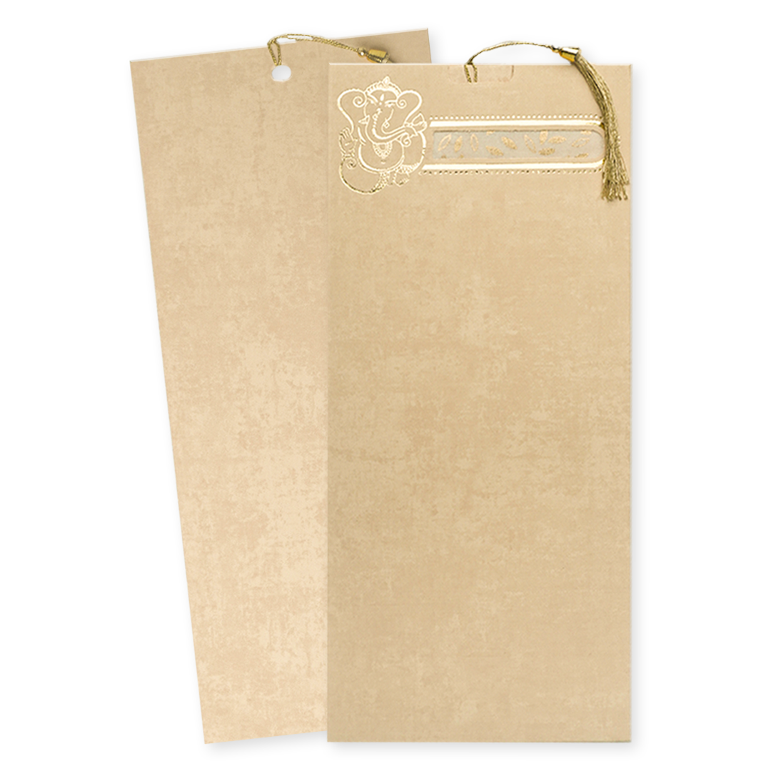 Sandal Single Sheet Wedding Card-KNPD1303
