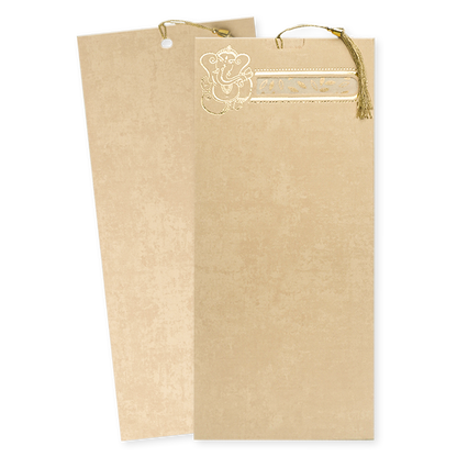 Sandal Single Sheet Wedding Card-KNPD1303
