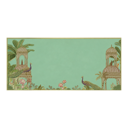 Green Peacock Jharokha Money Envelope - KRCE7080