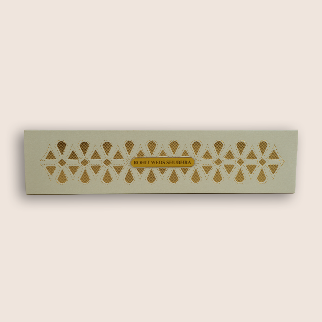 Grey Laser Cut Scroll Card - KJPS2914
