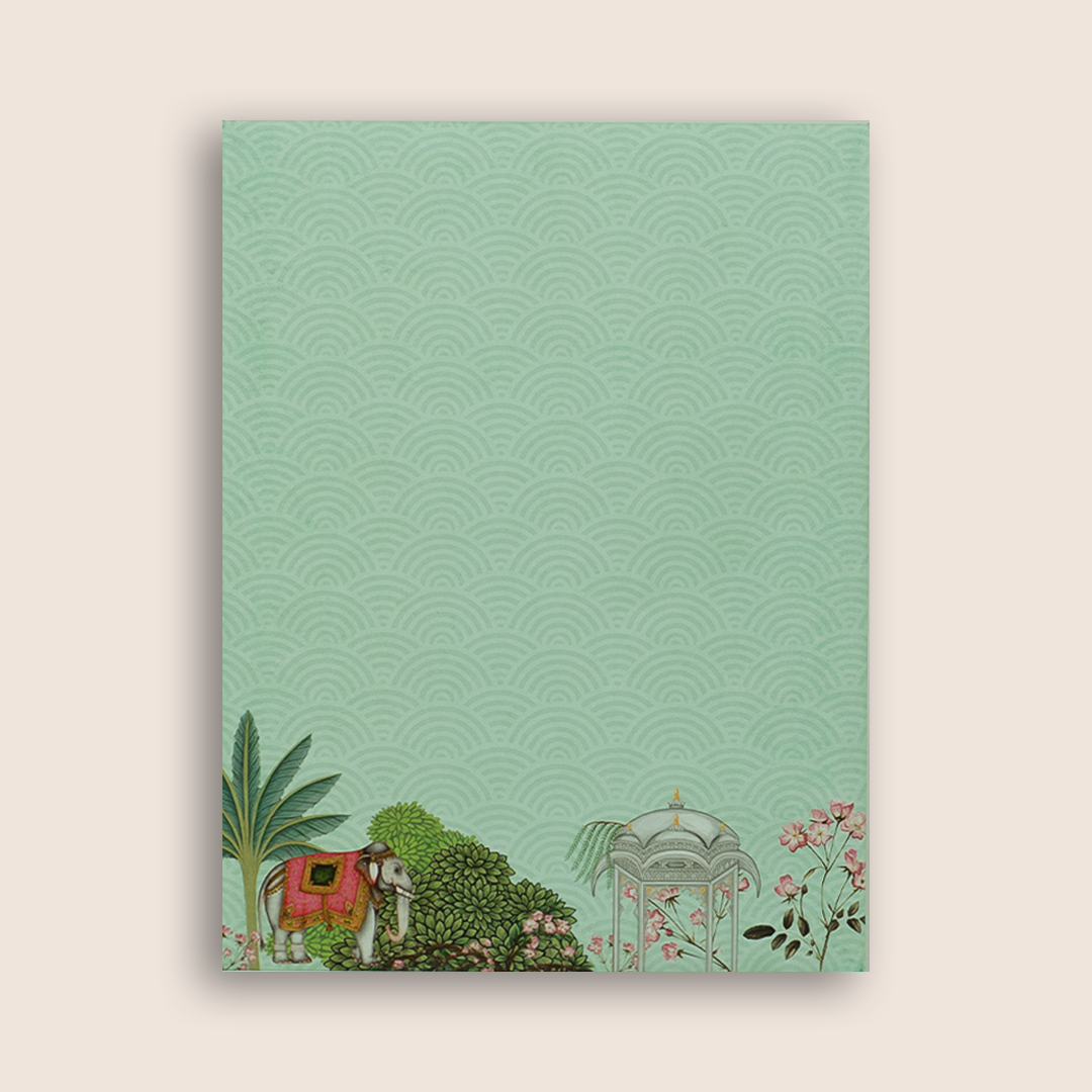 Green Floral Palace Invitation Card - KNKC4077