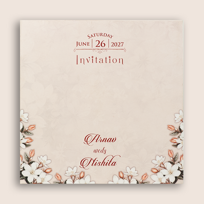 Light Pink Floral Door Style Invitation Card - KVN08110