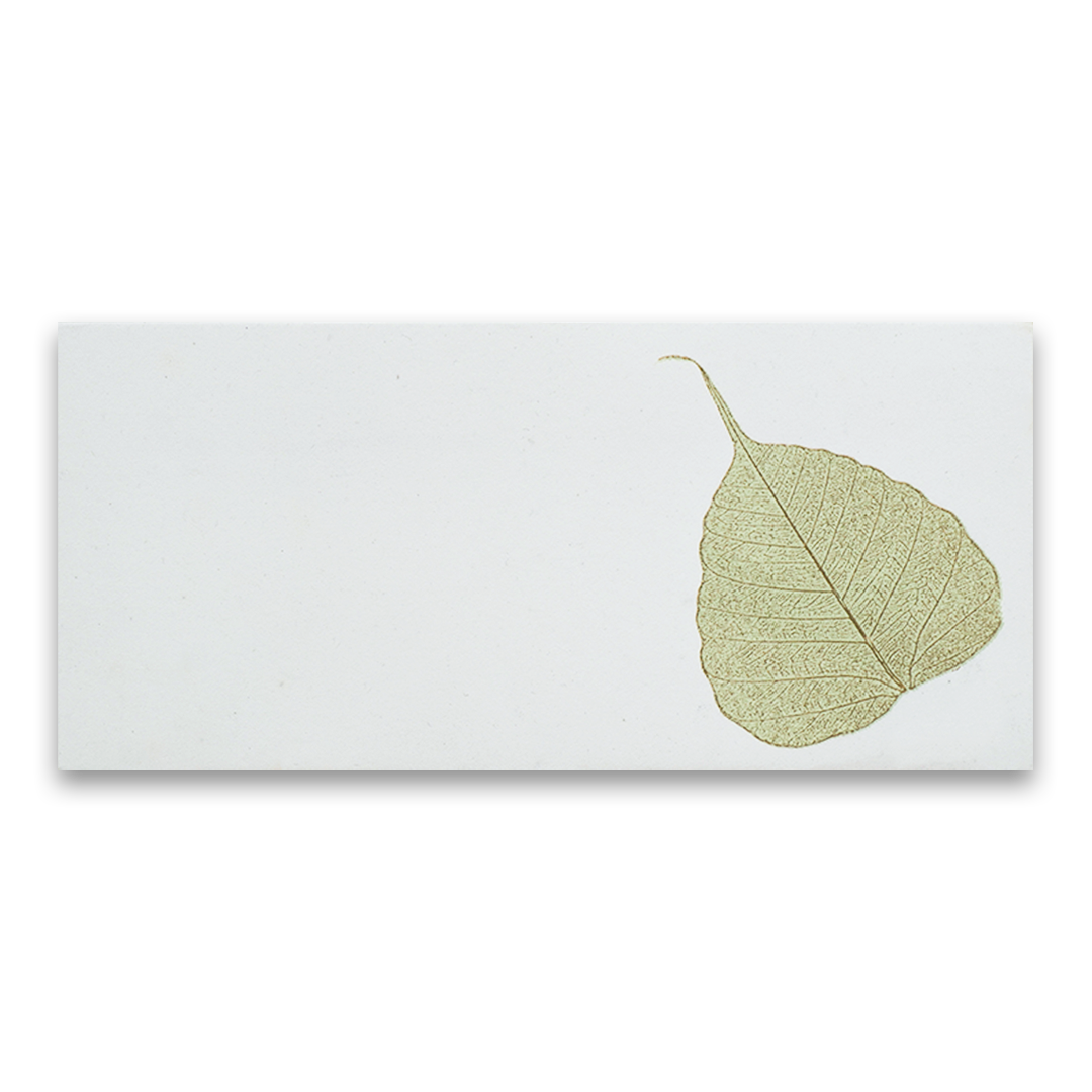 White Peepal Leaf Money Envelope - KRCE8030