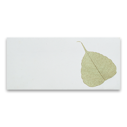 White Peepal Leaf Money Envelope - KRCE8030