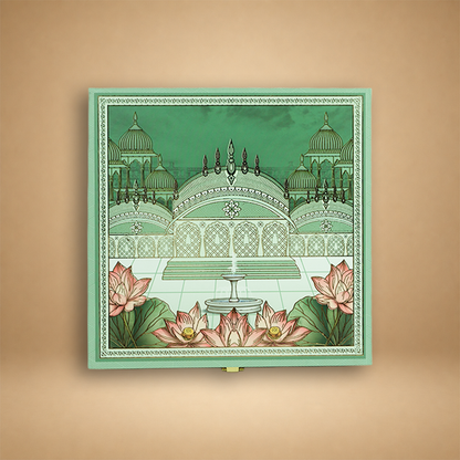 Green Lotus Royal Palace Luxury Sweet Jar Box - KBX27018