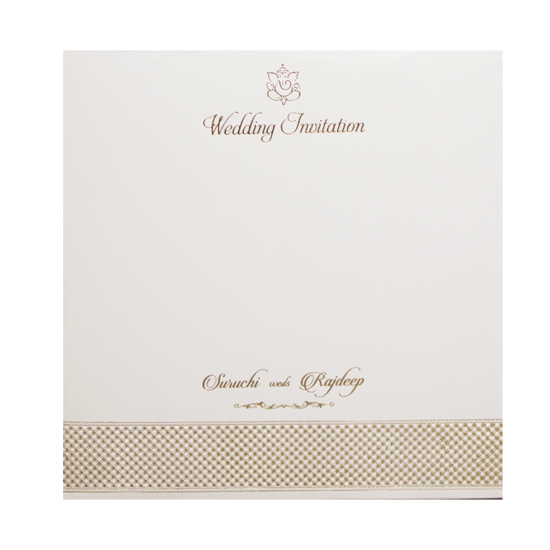 Cream Laser Cut Padded Heritage Couple Wedding Card-KMMWD1125