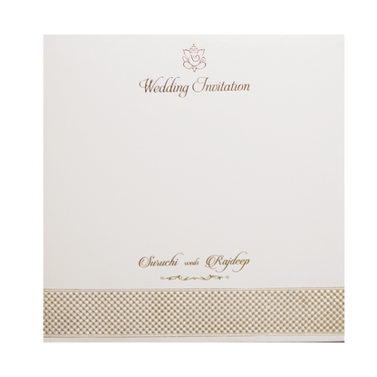 Cream Laser Cut Padded Heritage Couple Wedding Card-KMMWD1125