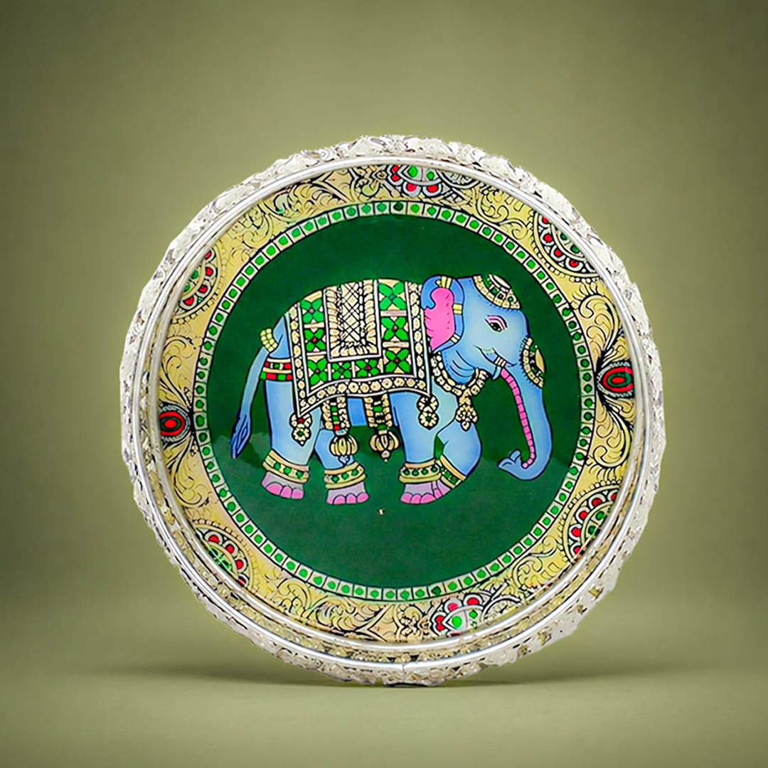 Silver Elephant Decorative Small Tray-GDS0191