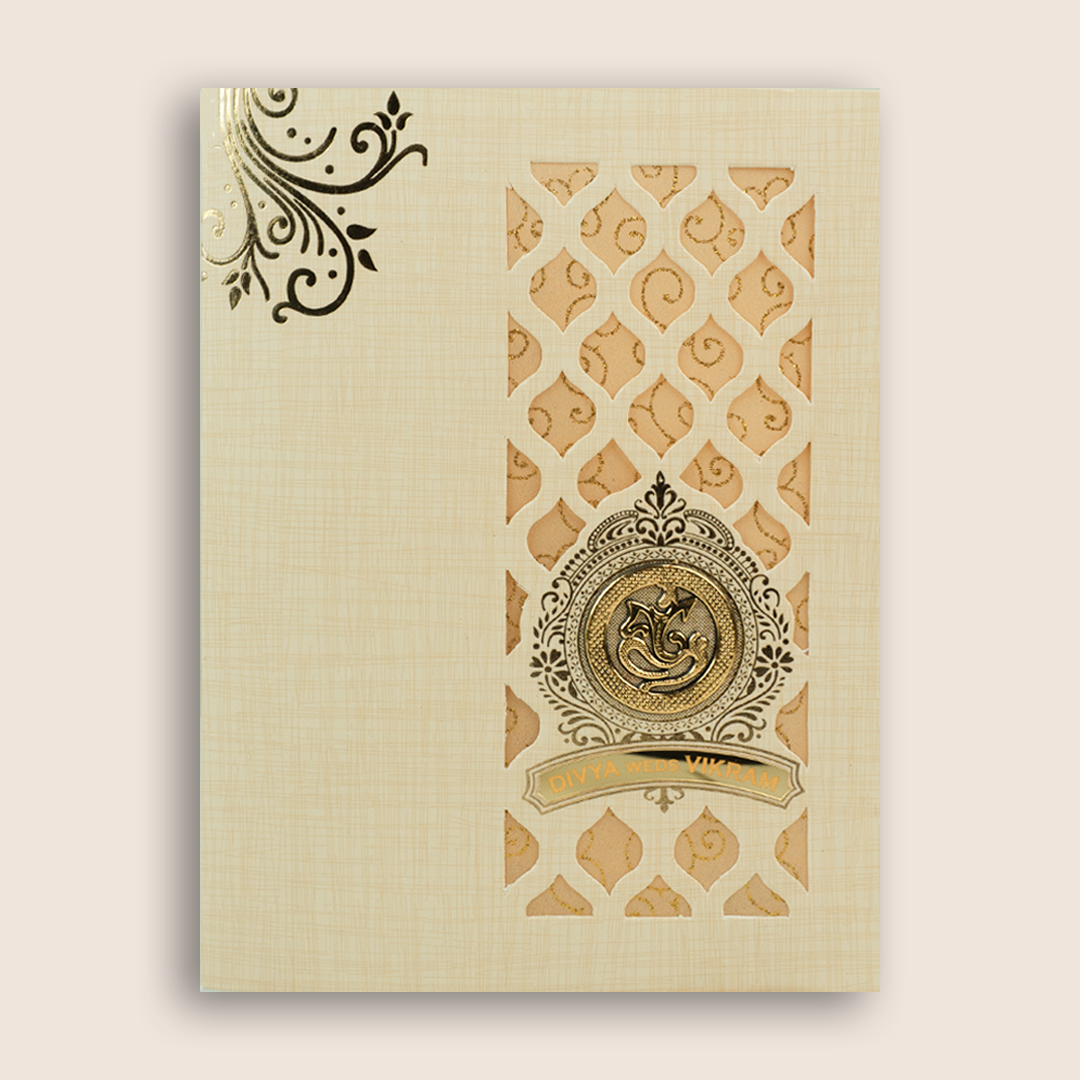 Sandal Laser-Cut Simple Wedding Card - KNK7030S