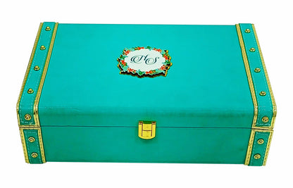 Light Green Ultra Premium Box Invitation Card With Sweet Boxes-KNKUP030