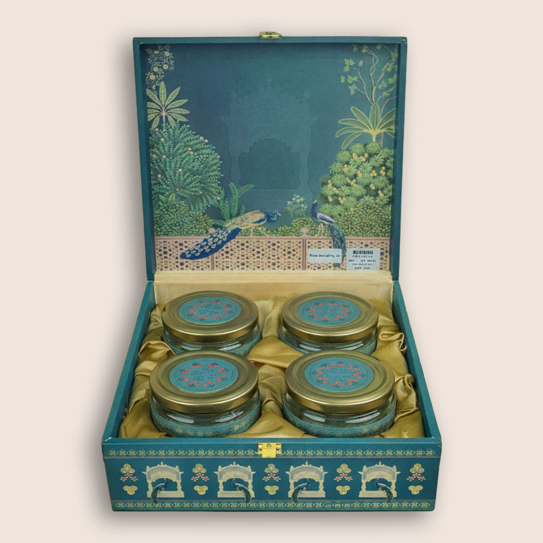 Royal Blue Peacock Luxury Sweet Jar Box-KBX10104