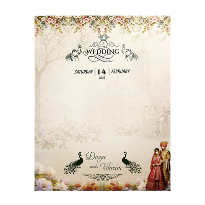 Grey Royal Bride Groom Box Wedding Card-King of Cards