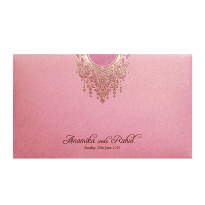 Pink Gold Mandala Cutout Wedding Card-KPR06350