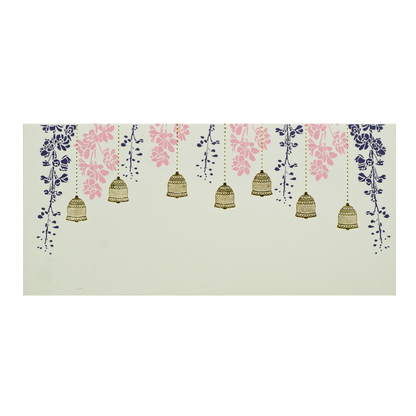 White Floral Textured Money Envelope - KRCE4560