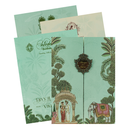 Green Elephant Mandap  Gatefold Wedding-KNKC4090