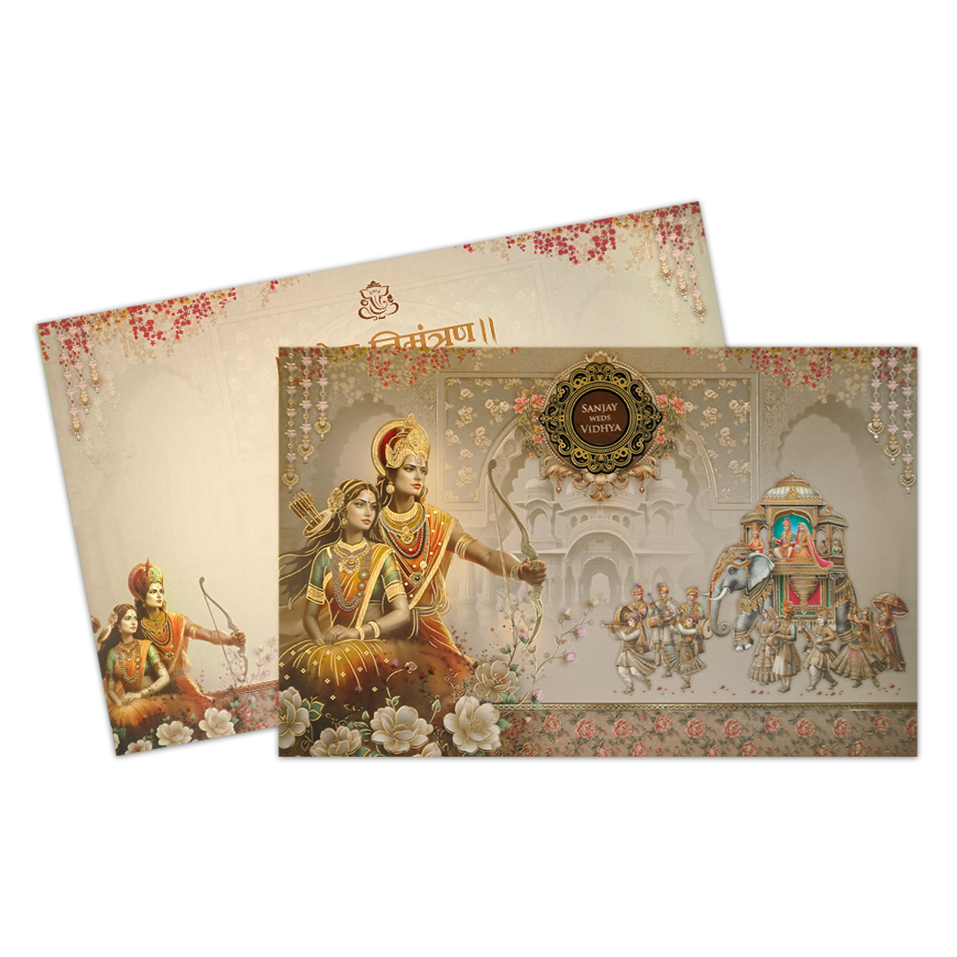 Ram Sita Procession Wedding Card-KSH72020