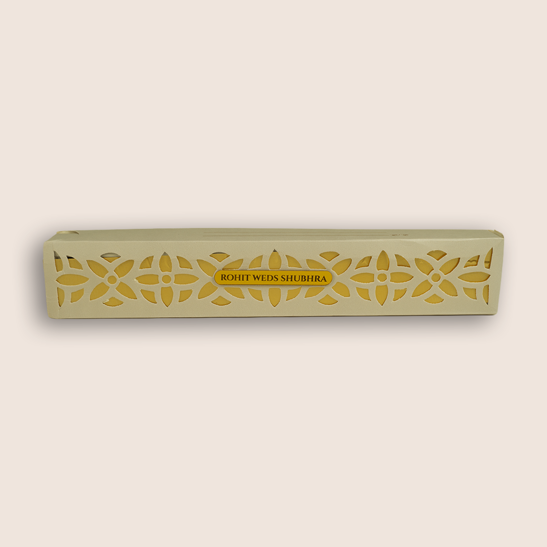 Grey Laser Cut Scroll Boc Card  - KJPS2925